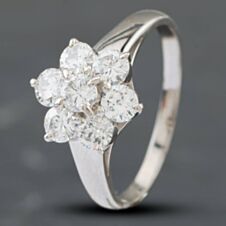 Pre-Owned Platinum 1.00ct Brilliant Cut Diamond Seven Stone Cluster Ring 43121011