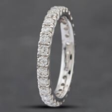 Pre-Owned 18ct White Gold 1.30ct Brilliant Cut Diamond Full Eternity Ring 43121169