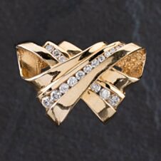 Pre-Owned 14ct Yellow Gold 0.75ct Brilliant Cut Diamond Fancy Crossover Slider Loose Pendant 4314036