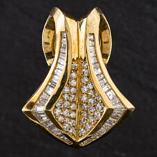 Pre-Owned 14ct Yellow Gold 2.16ct Diamond Fancy Slider Baguette & Brilliant Cut Loose Pendant 4314056