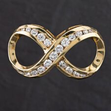 Pre-Owned 9ct Yellow Gold 1.94ct Brilliant Cut Diamond Figure Of 8 Loose Pendant 4314060
