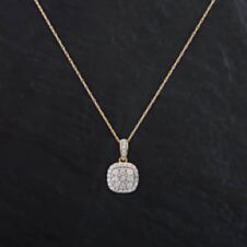 Pre-Owned 14ct Yellow Gold 0.50ct Brilliant Cut Diamond Pendant & 18 Inch Prince Of Wales Chain 4314109