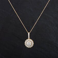 Pre-Owned 14ct Yellow Gold 0.75ct Brilliant Cut Diamond Pendant & 18 Inch Prince Of Wales Chain 4314111