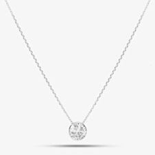 Pre-Owned 18ct White Gold 0.74ct Brilliant Cut Diamond Pendant & 16-18 Inch Trace Chain 43141144