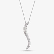 Pre-Owned 18ct White Gold 1.00ct Brilliant Cut Diamond Pendant & 18 Inch Box Chain 4314114