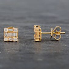 Pre-Owned 14ct Yellow Gold 0.55ct Diamond Stud Earrings 4317177