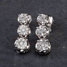 Pre-Owned 9ct White Gold 0.50ct Diamond Dropper Earrings 4317354