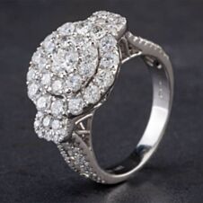 Pre-Owned 14ct White Gold Diamond Cluster Ring 4328012