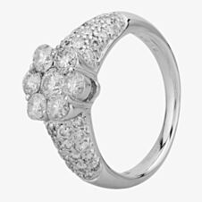 Pre-Owned 18ct White Gold Diamond Flower Cluster Ring 4328416