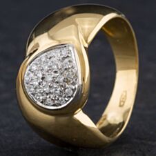 Pre-Owned 18ct Yellow Gold Brilliant Cut Diamond Pave Cocktail Ring 4328770