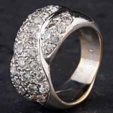 Pre-Owned 18ct White Gold Diamond Multi Row Fancy Ring 4328774