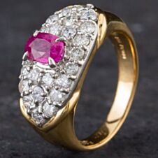 Pre-Owned 18ct Yellow Gold 1.07ct Ruby & 1.09ct Brilliant Cut Diamond Fancy Ring 4335061