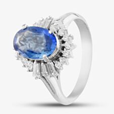 Pre-Owned Platinum 2.83ct Sapphire & 0.74ct Diamond Cluster Ring 433615730
