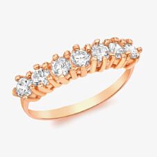 9ct Rose Gold 7-Stone Crystal Half Eternity Ring 5.84.6901
