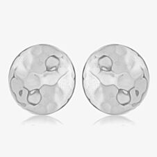 Sterling Silver 10mm Hammered Disc Stud Earrings 8.55.5229