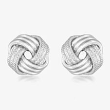 Sterling Silver 11mm Textured Knot Stud Earrings 8.55.6439