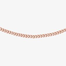 Sterling Silver Rose Gold Panza Curb Chain Necklace 8.91.0373