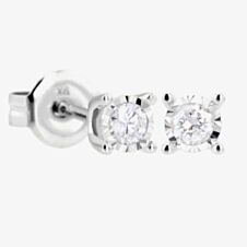 9ct White Gold Diamond 0.12ct Stud Earrings A4894D-9W-012G