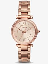 Fossil Carlie Rose Gold Tone Watch ES4301