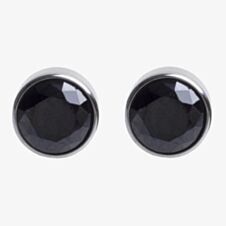 Fred Bennett Stainless Steel Black Cubic Zirconia Round Studs FB-E3795
