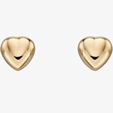  9ct Yellow Gold Heart Stud Earrings GE2213