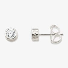 THOMAS SABO Silver Cubic Zirconia Logo Stud Earrings H1670-051-14