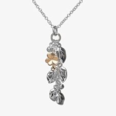 House Of Lor Silver Rose Gold Plated Leaves Shamrock Pendant H-40005