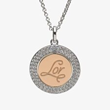 House Of Lor Silver Rose Gold Plated Inner Disc Pendant H-40024