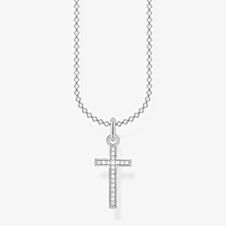THOMAS SABO Silver Cubic Zirconia Cross Necklace KE2043-051-14-L45V