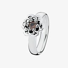 Spinning Silver Romance Pink Cubic Zirconia Flower Ring 80311
