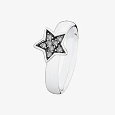 Spinning Silver Glow Cubic Zirconia Star Ring 81012