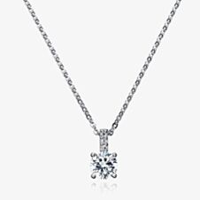 Crislu Silver Clear Cubic Zirconia Round Pendant 906691N16CZ