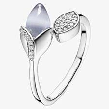 Fei Liu Silver Magnolia With Leaf Ring MAG-925R-001-CEGY