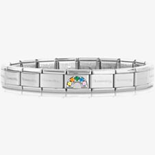 Nomination CLASSIC Composable Silver Cubic Zirconia Rainbow Bracelet 030000 + 330323/01