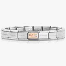 Nomination CLASSIC Rose Gold & Silver October White Opal Bracelet 430508/10