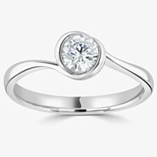Platinum 0.35ct Diamond Solitaire Ring (S) R1-1021(4.5)