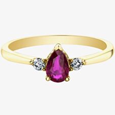 9ct Yellow Gold Ruby 0.08ct Diamond Ring 31036/58-9