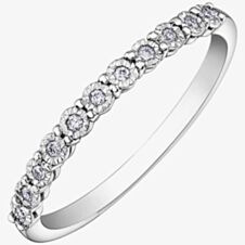9ct White Gold 0.05ct Diamond Half Eternity Ring 50L67WG/05-10 9W