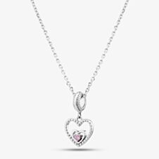 Rosa Lea October Birthstone Heart Dangle Charm Necklace