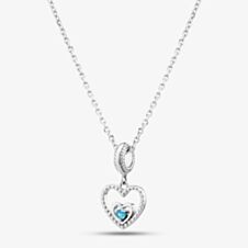 Rosa Lea December Birthstone Heart Dangle Charm Necklace