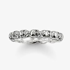 THOMAS SABO Silver Narrow Skull Band Ring TR1922-001-12