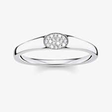 THOMAS SABO Silver Oval Cubic Zirconia Pavé Ring TR2315-051-14