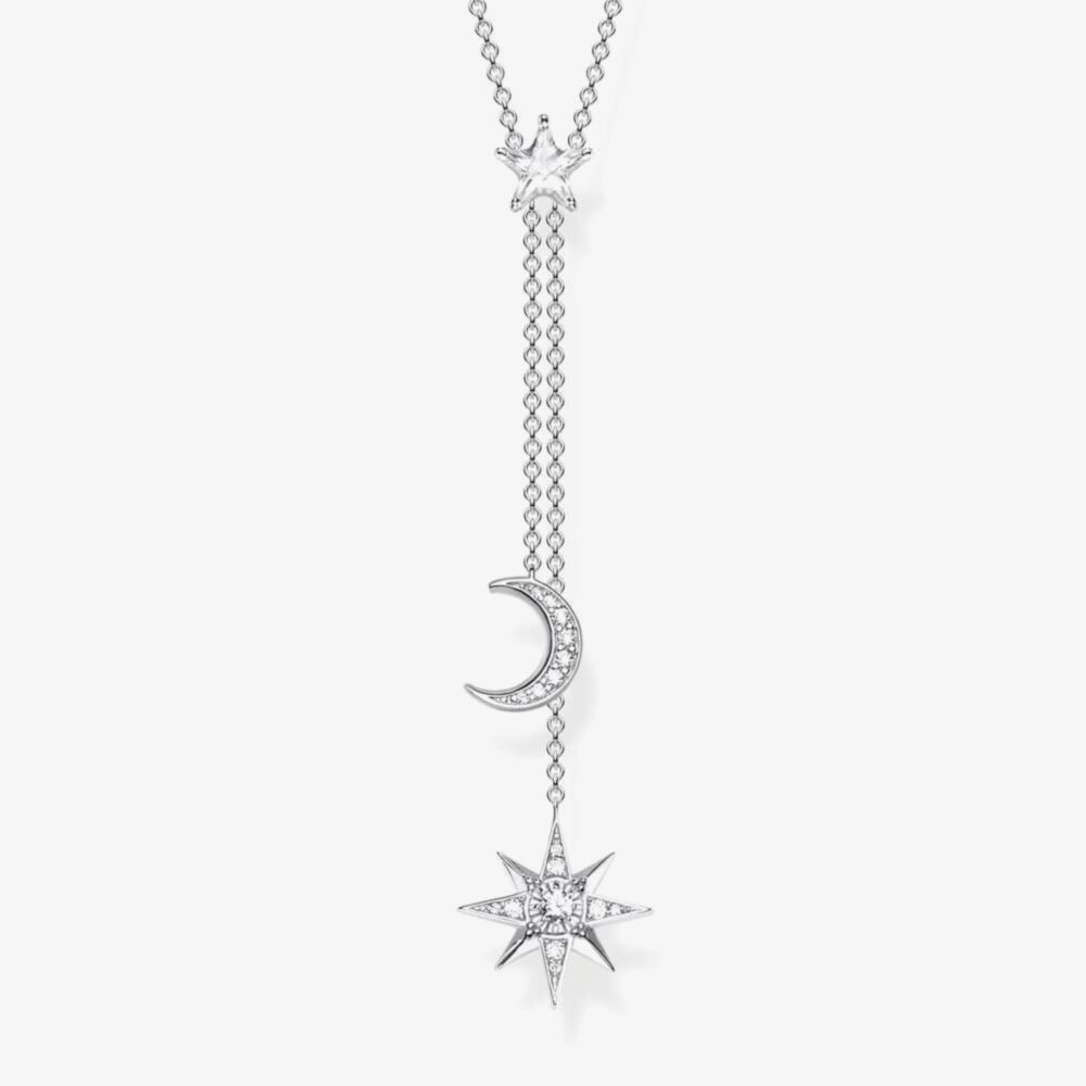THOMAS SABO Sterling Silver Magic Stars Moon and Stars Necklace