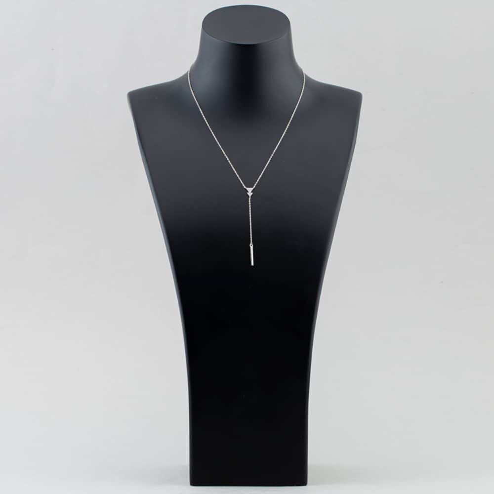 Sterling Silver Cubic Zirconia Triangle Lariat Necklace N611054