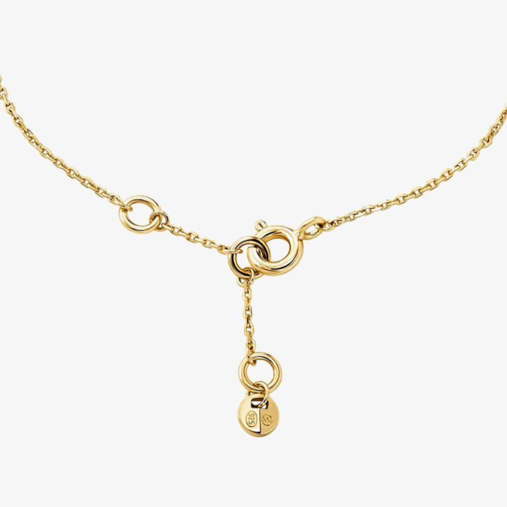 Michael Kors 14ct Gold Plated Cubic Zirconia Logo Padlock Bracelet