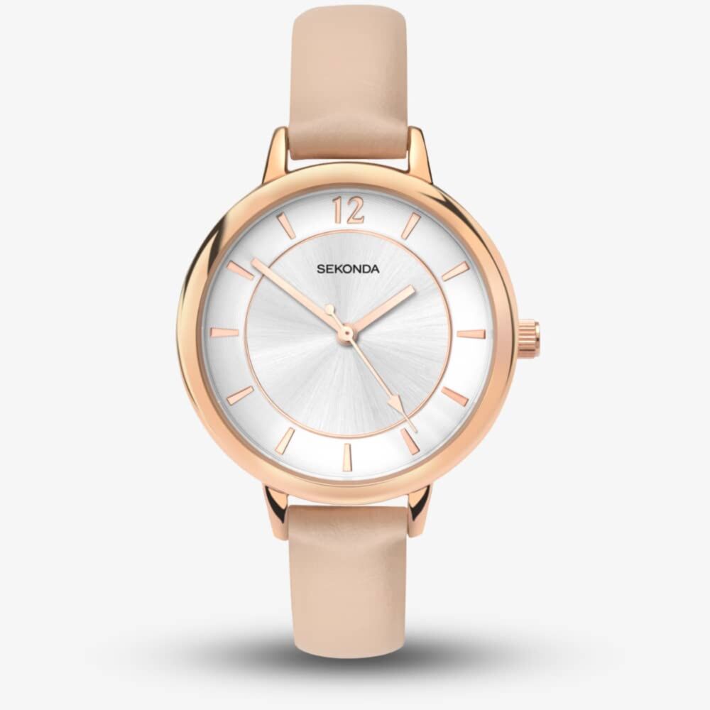 Sekonda 2137 Elegance Rose Gold Cream Strap Watch
