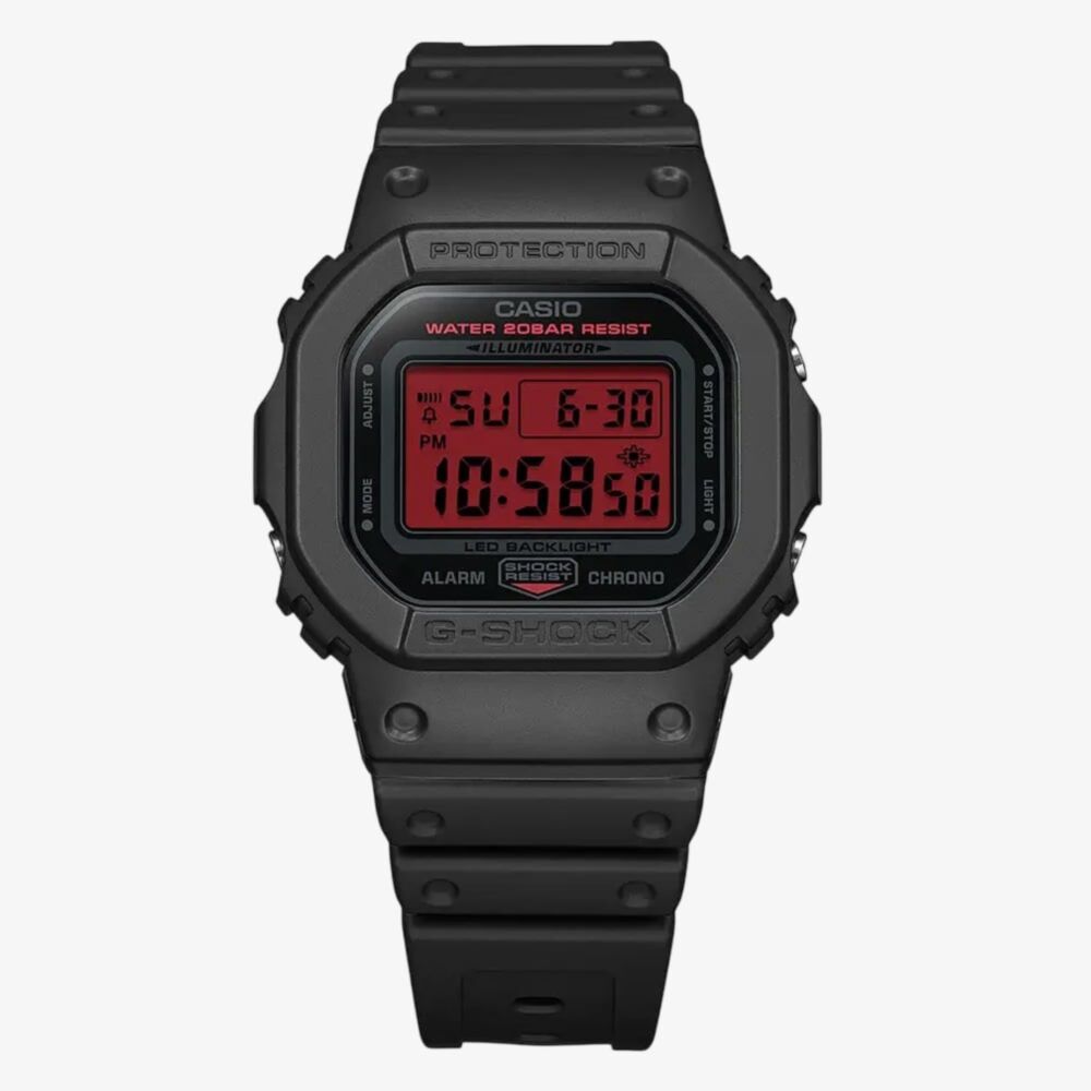 Casio DW-5600BBR-1ER Mens G-Shock Black & Red Digital Watch