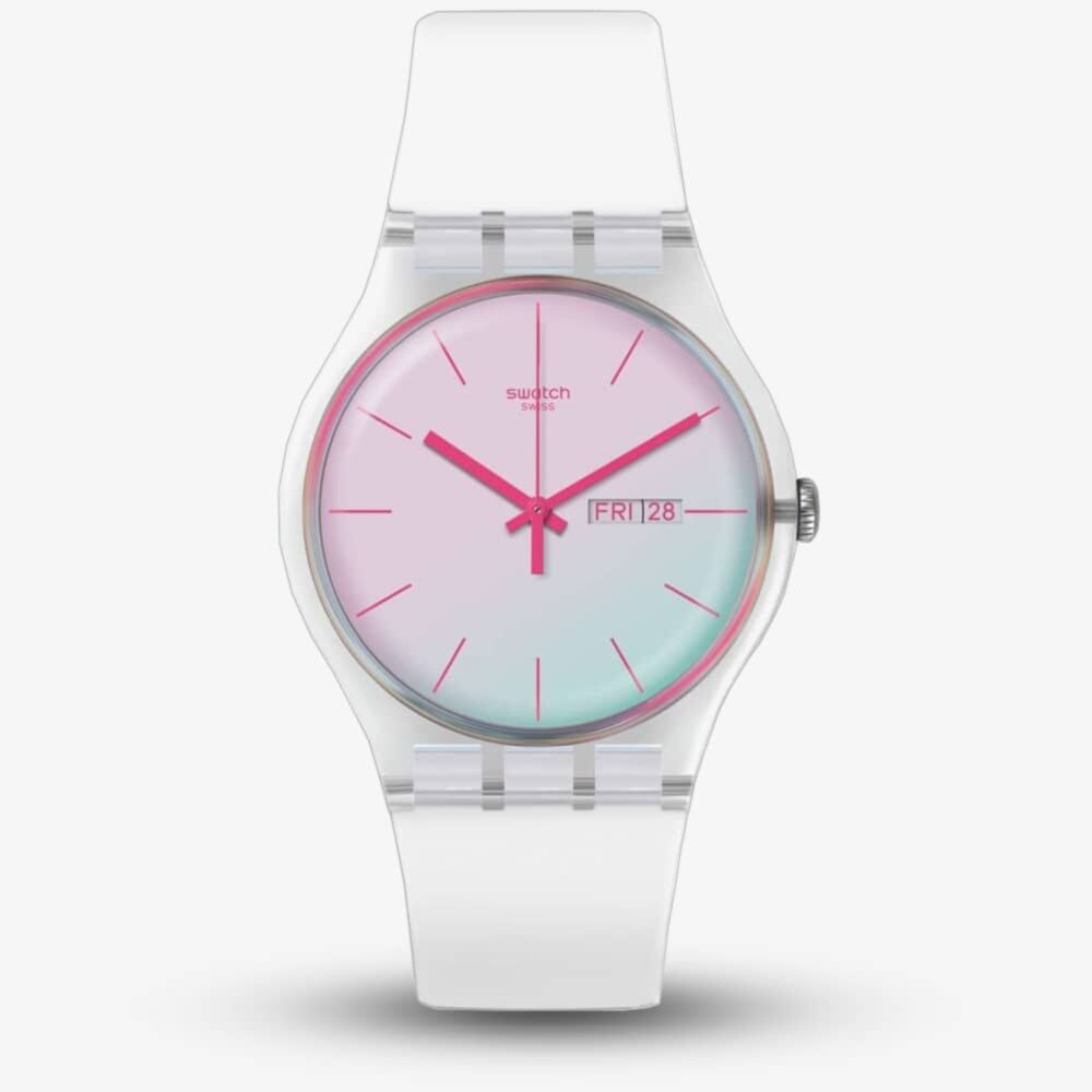 Swatch Unisex Polawhite White Rubber Strap Watch SO29K704-S14