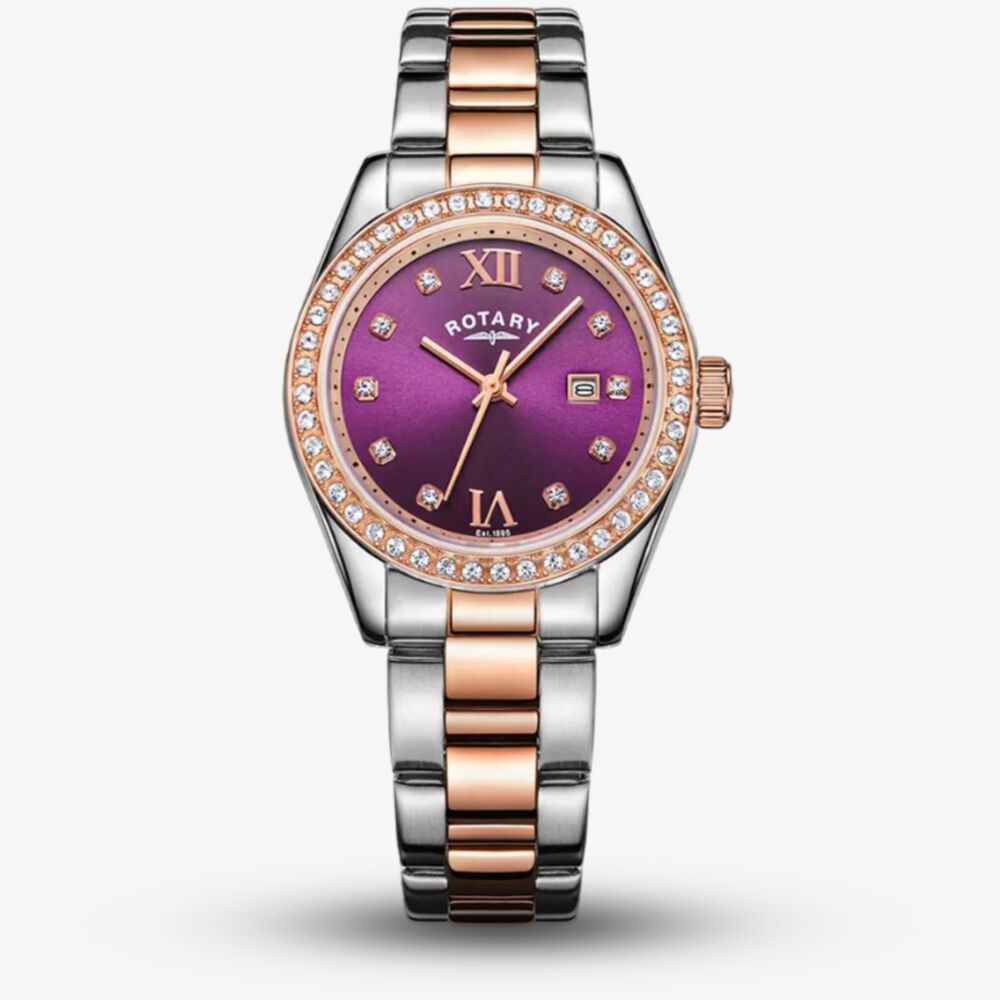 Rotary Watch Ladies LB03042/17 Two Tone Rose Gold Watch