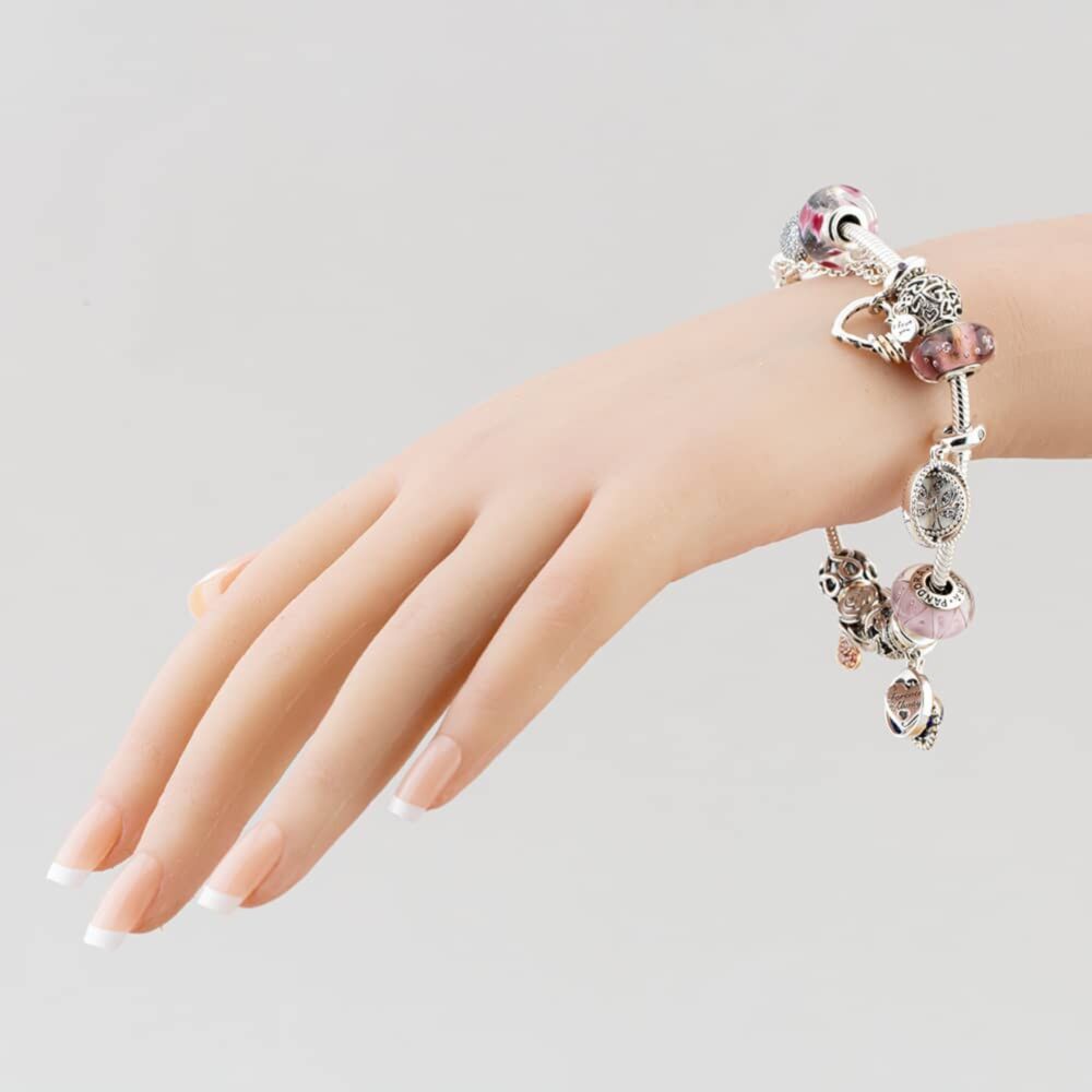 Pre-Owned Pandora Silver Multi Stone 13 Assorted Bead 20cm Snake